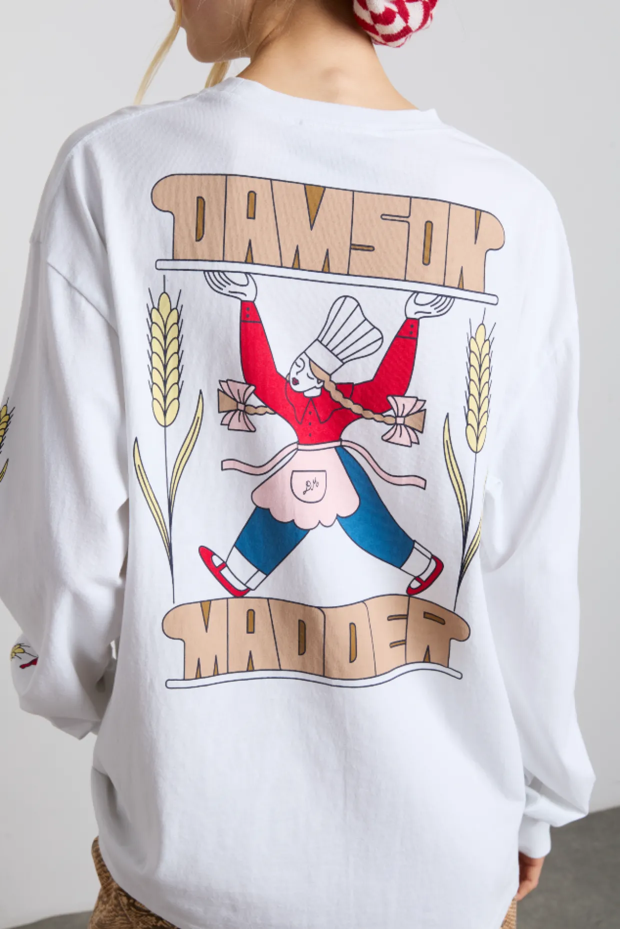 fresh bread long sleeve tee - white