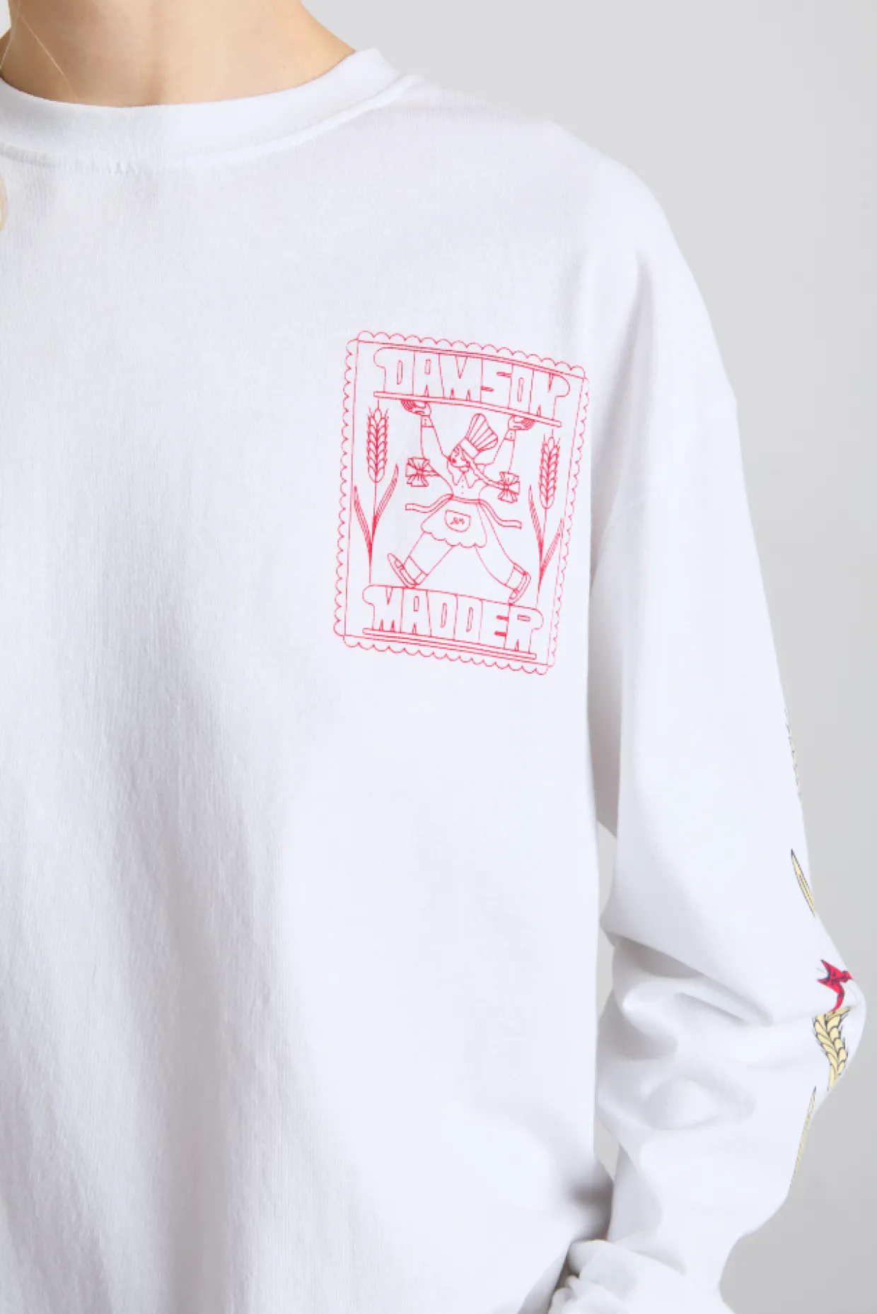 fresh bread long sleeve tee - white
