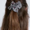 garter scrunchie in black u0026 ecru gingham with stitch detail