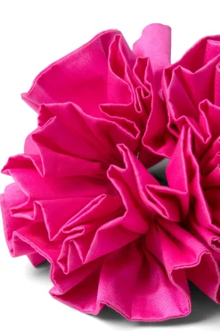 garter scrunchie in pink taffeta