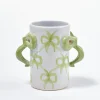 hand painted bow handle vase - bow design