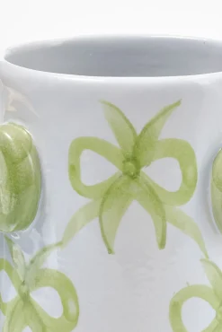 hand painted bow handle vase - bow design