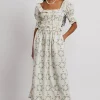heidi embroidered midi dress