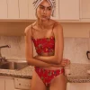 hettie shirred bikini top - cocktails