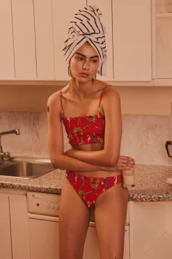 hettie shirred bikini top - cocktails