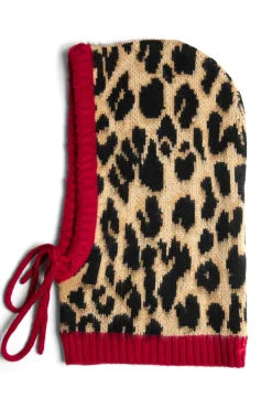 hood in leopard with red tie