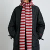 hooded scarf in stripe