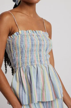 hope shirred cami - multi stripe