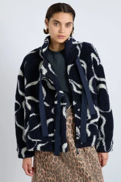 ingrid borg jacket- navy bows
