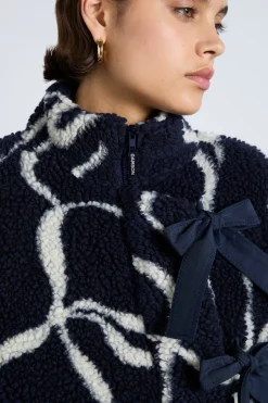 ingrid borg jacket- navy bows