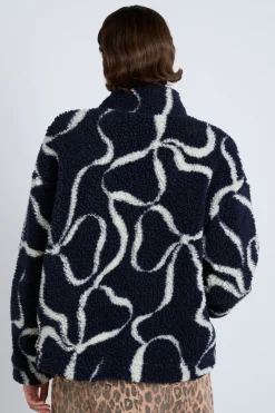 ingrid borg jacket- navy bows