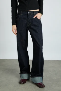 Italian selvedge sylvie jeans with turn up