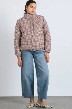 jennifer check puffer - chocolate gingham