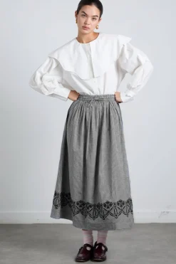 keeley midi skirt - black gingham