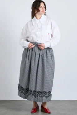 keeley midi skirt - black gingham