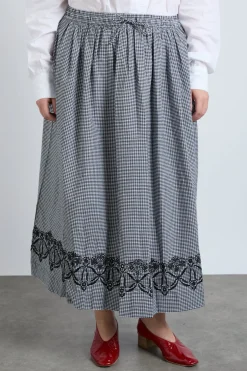 keeley midi skirt - black gingham