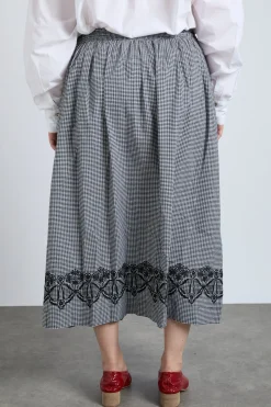 keeley midi skirt - black gingham