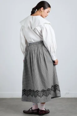 keeley midi skirt - black gingham