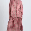 kylie ruffle shirt - red check