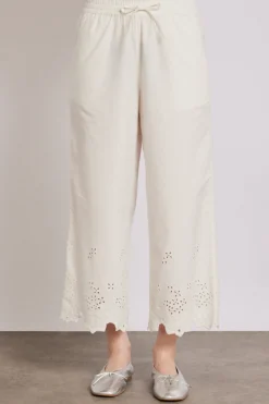 lana trousers - white broderie