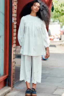 lana trousers - white broderie