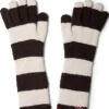 long gloves in choc u0026 ecru stripe