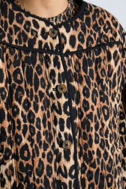 macy quilted jacket - leopard
