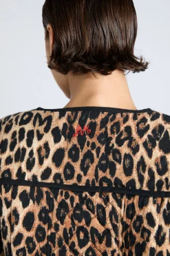 macy quilted jacket - leopard