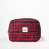 make up bag - red check