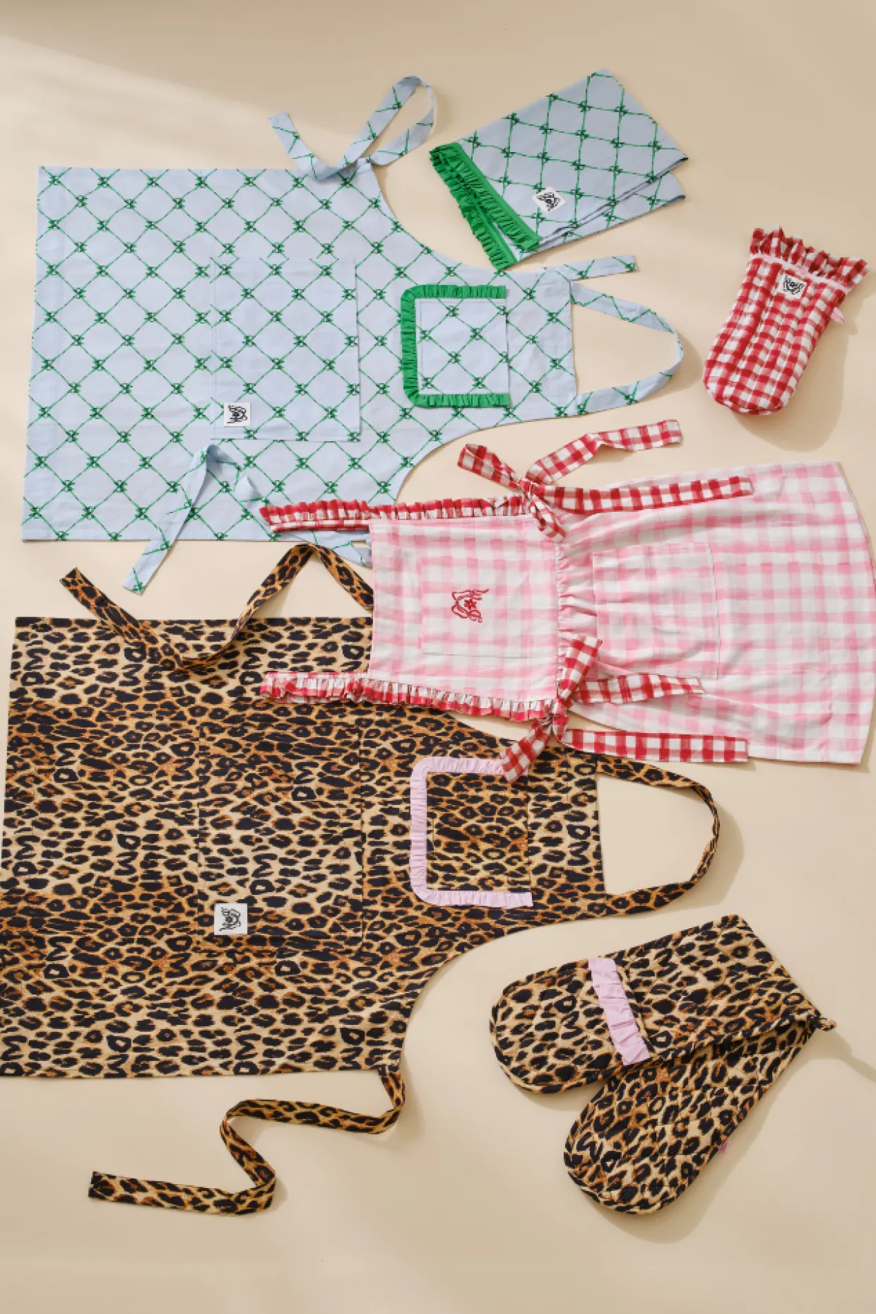 mandy apron - pink u0026 red gingham print