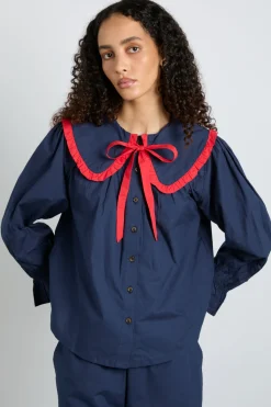 maria pj set- navy/red