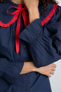 maria pj set- navy/red
