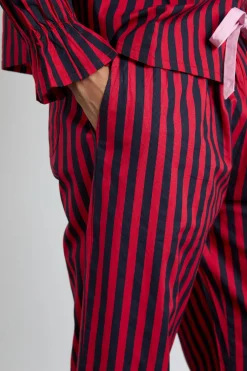 maria pj set- red/navy stripe