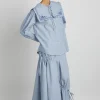 marine channel midi skirt - blue stripe