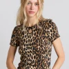 marnie short sleeve pointelle tee - leopard