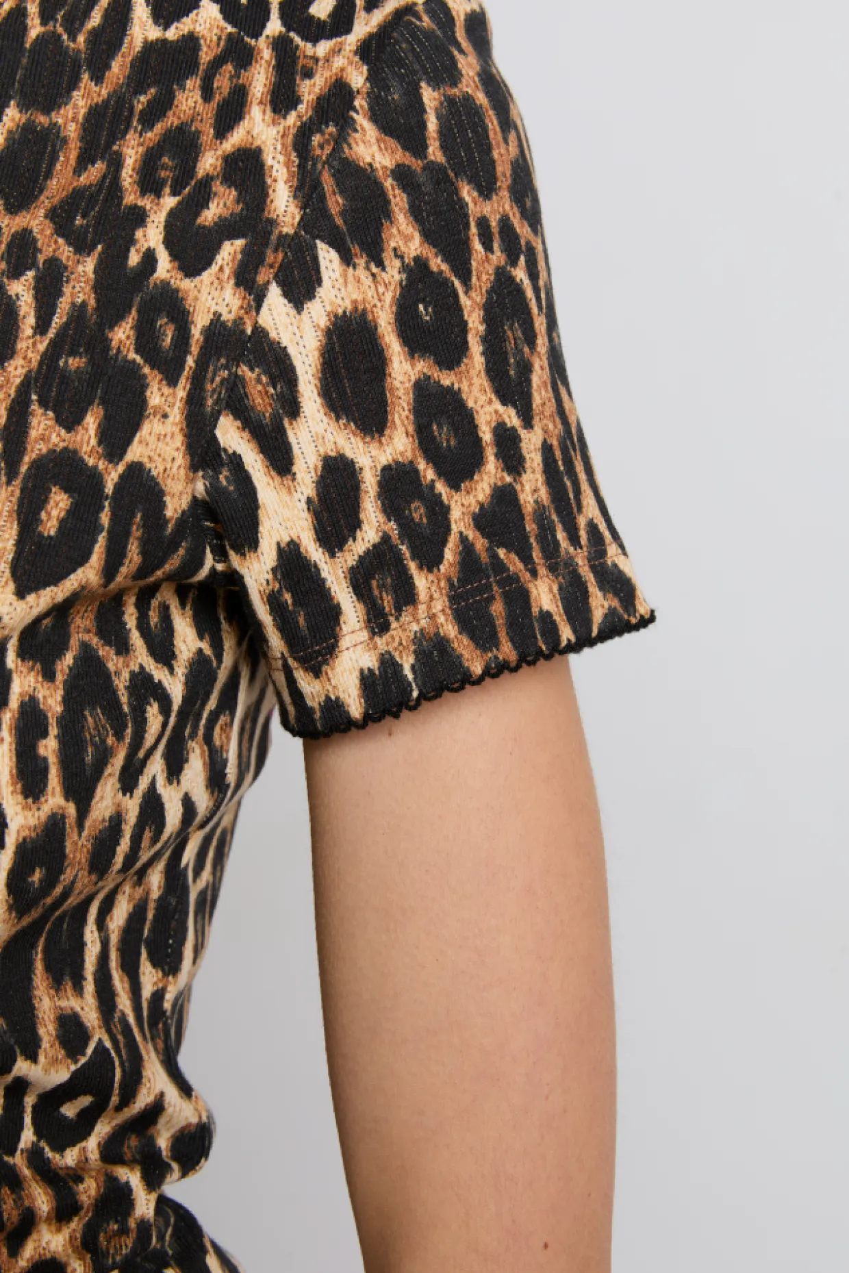 marnie short sleeve pointelle tee - leopard