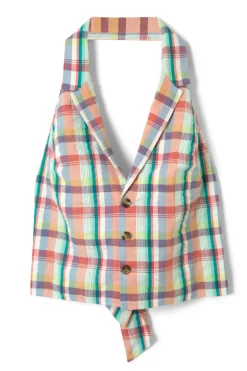 maya waistcoat - picnic check