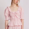 meghan blouse - pink gingham