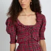 meghan blouse - red check