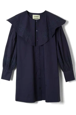 mimi mini dress - navy broderie