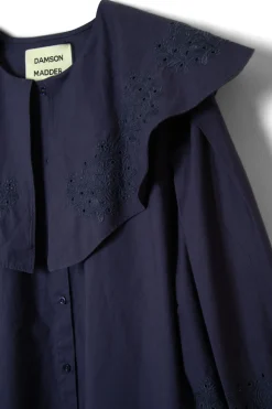 mimi mini dress - navy broderie