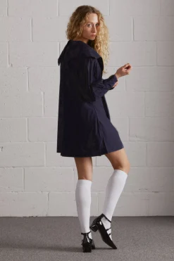 mimi mini dress - navy broderie