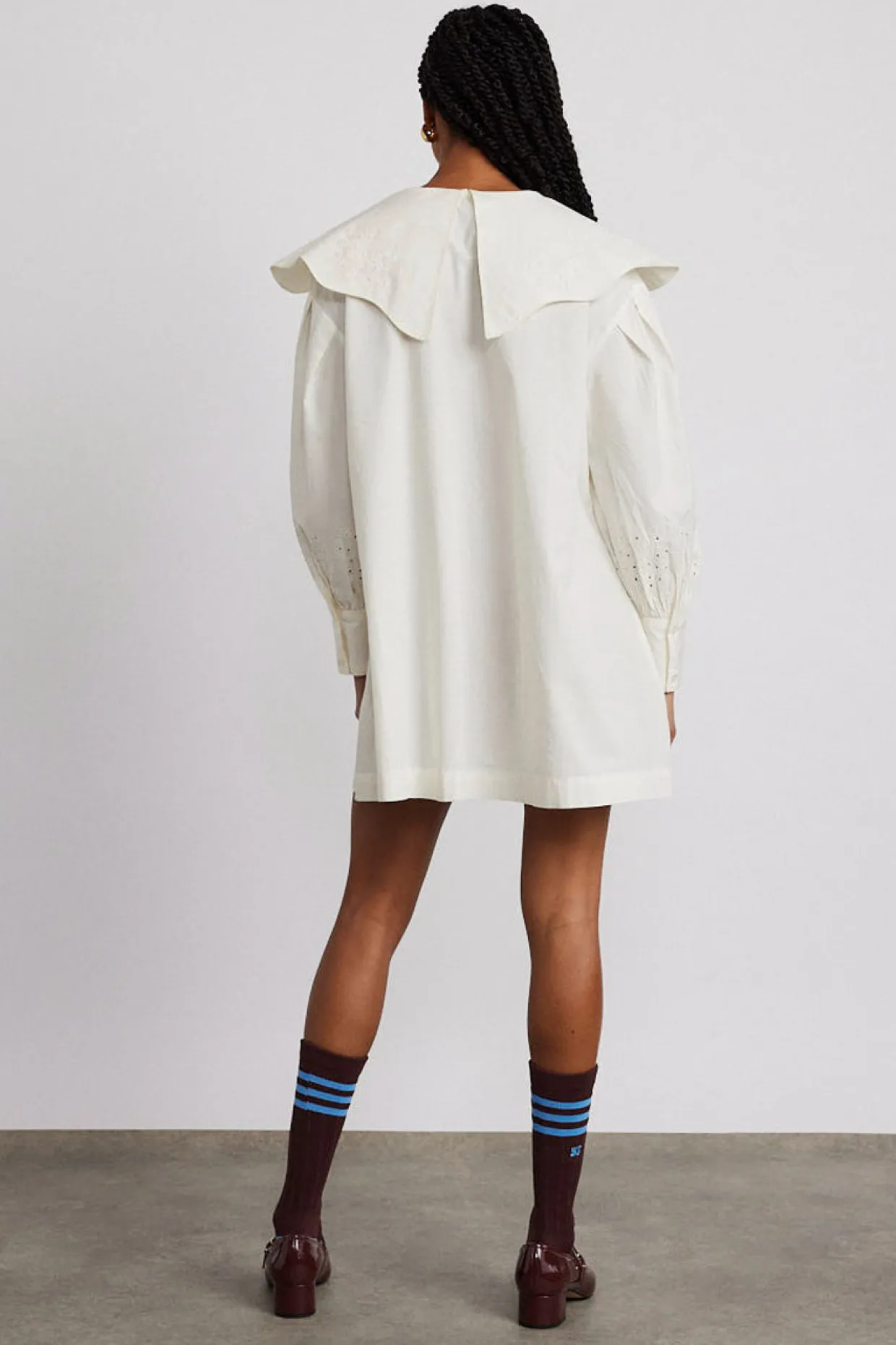 mimi mini dress - off white broderie