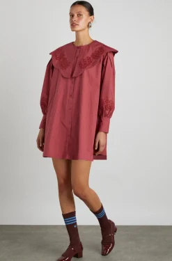 mimi mini dress - plum broderie