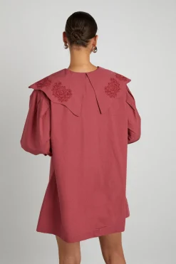 mimi mini dress - plum broderie