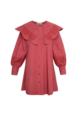 mimi mini dress - plum broderie