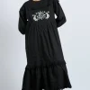 miriam midi dress - black