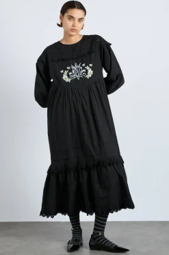 miriam midi dress - black