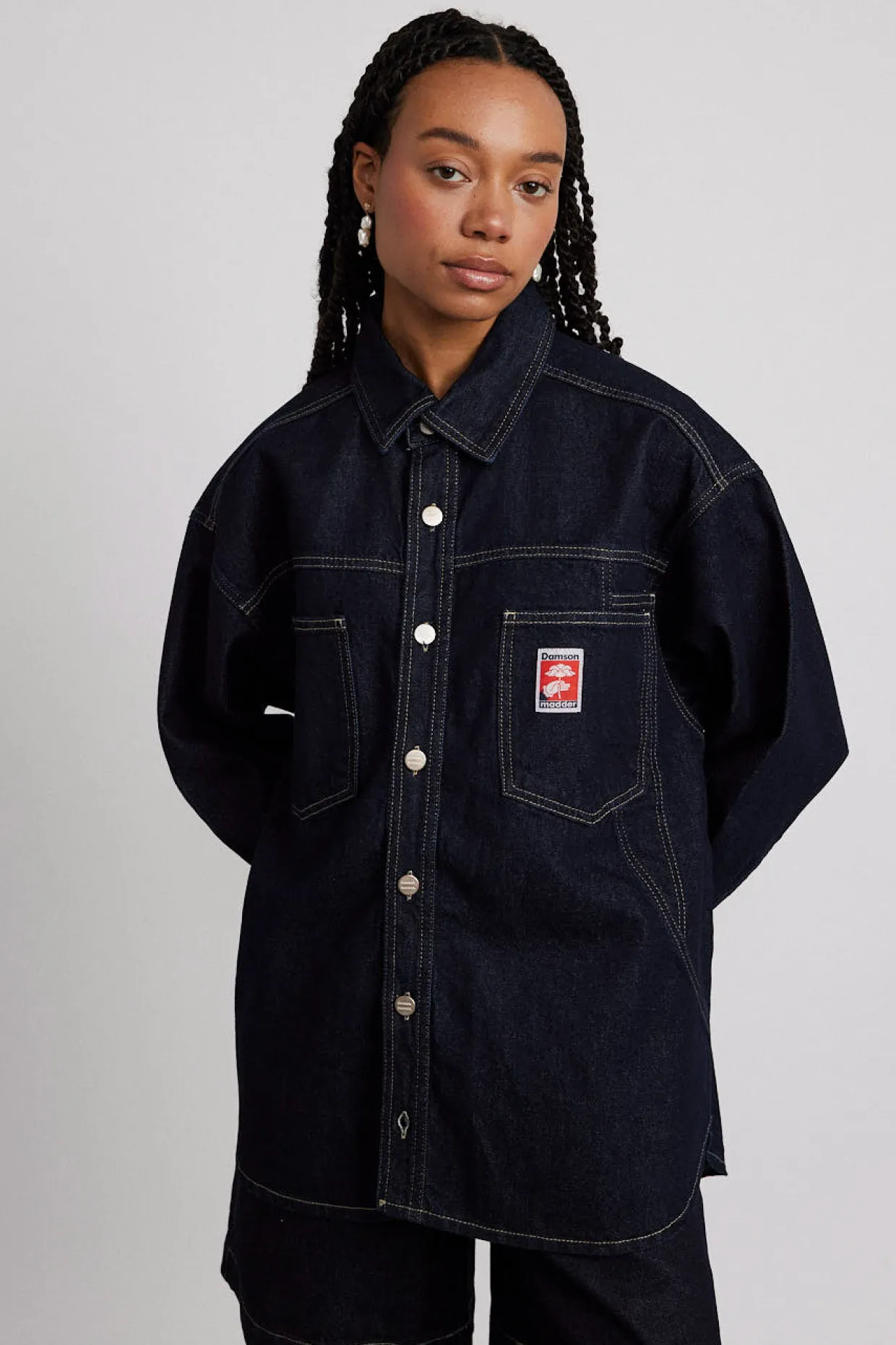 nova oversized shacket - indigo