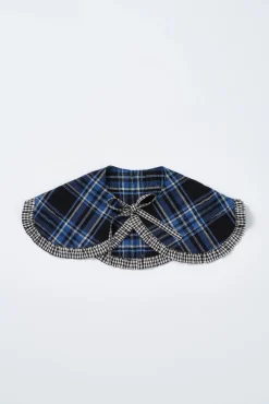 novelty dog collar - blue check